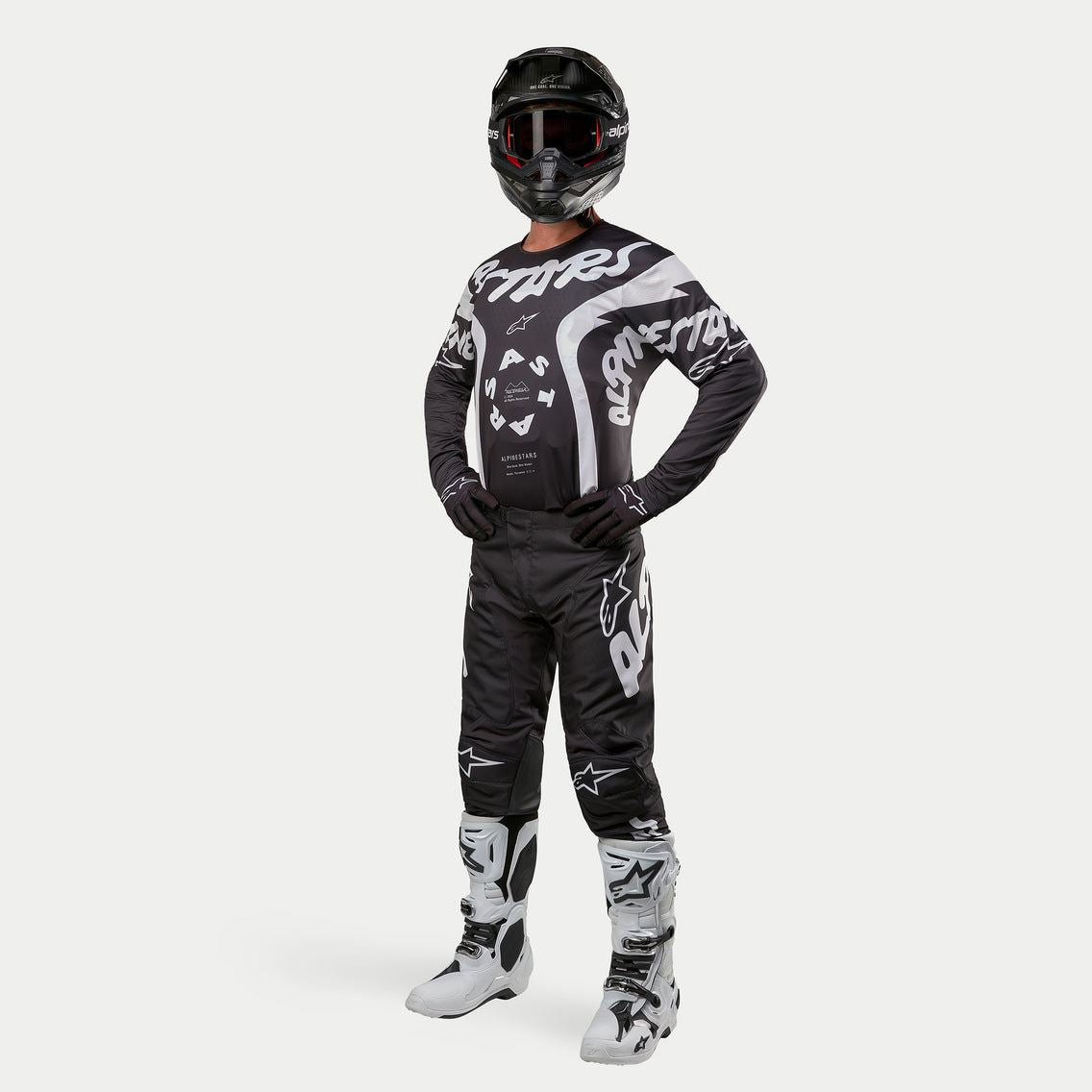 Alpinestars 2024 Racer Hana Motocross Combo Kit Pants & Jersey Black White